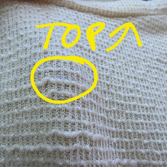 Vero Moda Women's Top Textured Cotton/Linen Cream Small Waist Ties Classic *READ - Picture 7 of 12